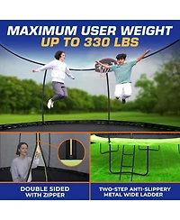 Campior 14ft Pumpkin Trampoline with Basketball Hoop & Inner Enclosure - Safe, Durable,Family Fun - Heavy Duty Galvanized Springs