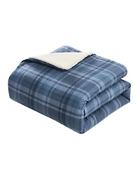Vcny Home Plaid Brushed Flannel and Sherpa 3-Pc. Comforter Set