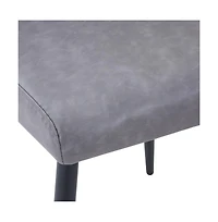 Maddox Mid-Century Modern Faux Leather Upholstered Dining Chair (Set of 2)