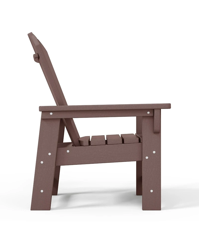 Kids Outdoor Adirondack Plastic Patio Chair (Set of