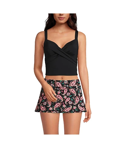 Lands' End Women's D-Cup V-Neck Wrap Midkini Top