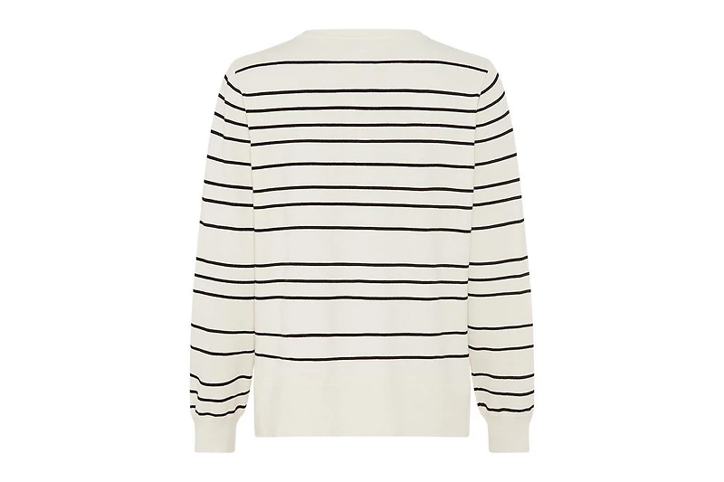Olsen Women's Striped Crewneck Cardigan