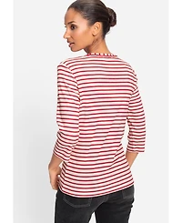 Olsen Women's Striped Love Print T-Shirt