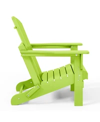 5-Piece Hdpe Folding Adirondack Chair Outdoor Patio Conversation Set