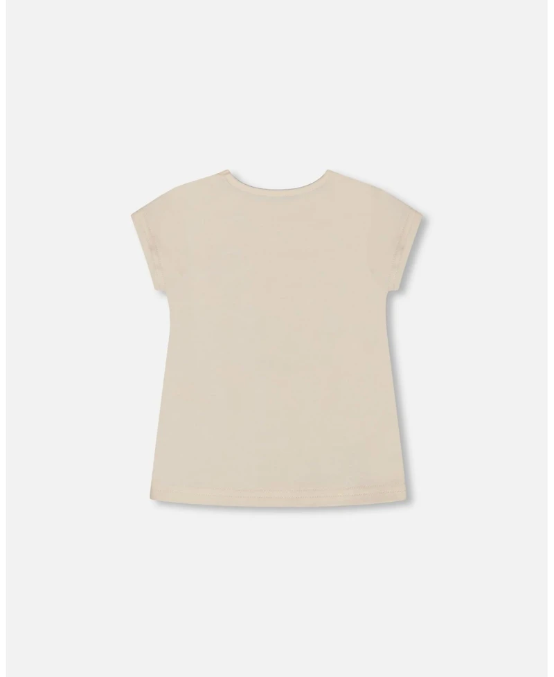 Deux par Baby Girls Organic Cotton Tee Cream And Koala
