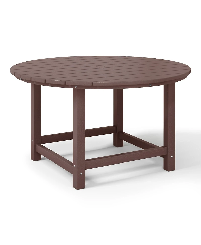 Kids 5-Piece Hdpe Outdoor Patio Round Dining Table and Chairs Set