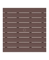 5-Piece Outdoor Patio Hdpe Adirondack Chair With Square Coffee Table Conversation Set