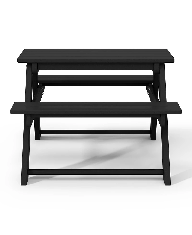 Outdoor Patio Kids Hdpe Plastic Picnic Bench Table