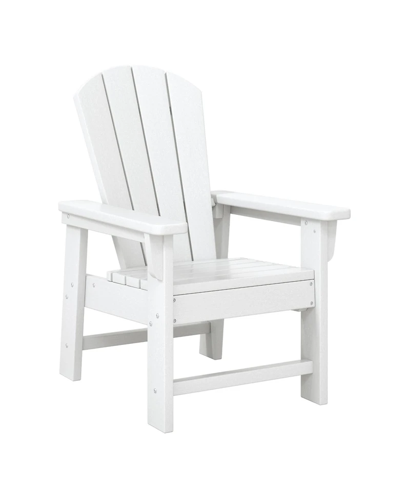 2-Piece Kids Outdoor Hdpe Adirondack Chair With Square Side Table Set