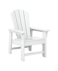2-Piece Kids Outdoor Hdpe Adirondack Chair With Square Side Table Set