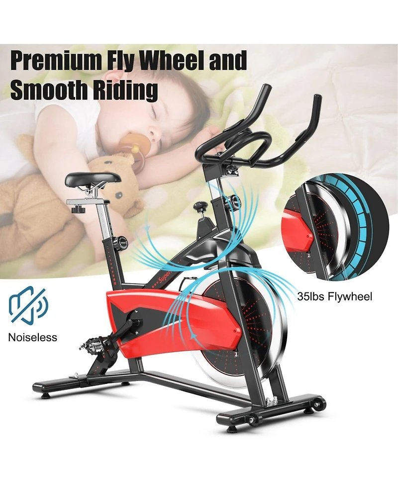 Magnetic Exercise Bike Fitness Cycling Bike with 35Lbs Flywheel for Home and Gym
