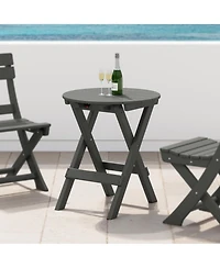 Hdpe Outdoor 24.5 Inch Round Portable Folding Patio Dining Table
