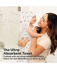 KeaBabies Lyra Muslin Baby Towels with Hoods for Newborn Girls, Boys, 100% Organic Cotton Soft Hooded Bath
