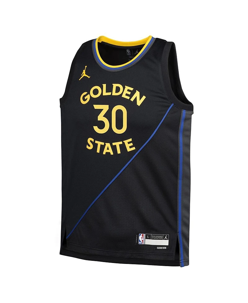 Jordan Big Boys and Girls Stephen Curry Navy Golden State Warriors Swingman Jersey - Statement Edition