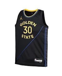 Jordan Big Boys and Girls Stephen Curry Navy Golden State Warriors Swingman Jersey - Statement Edition