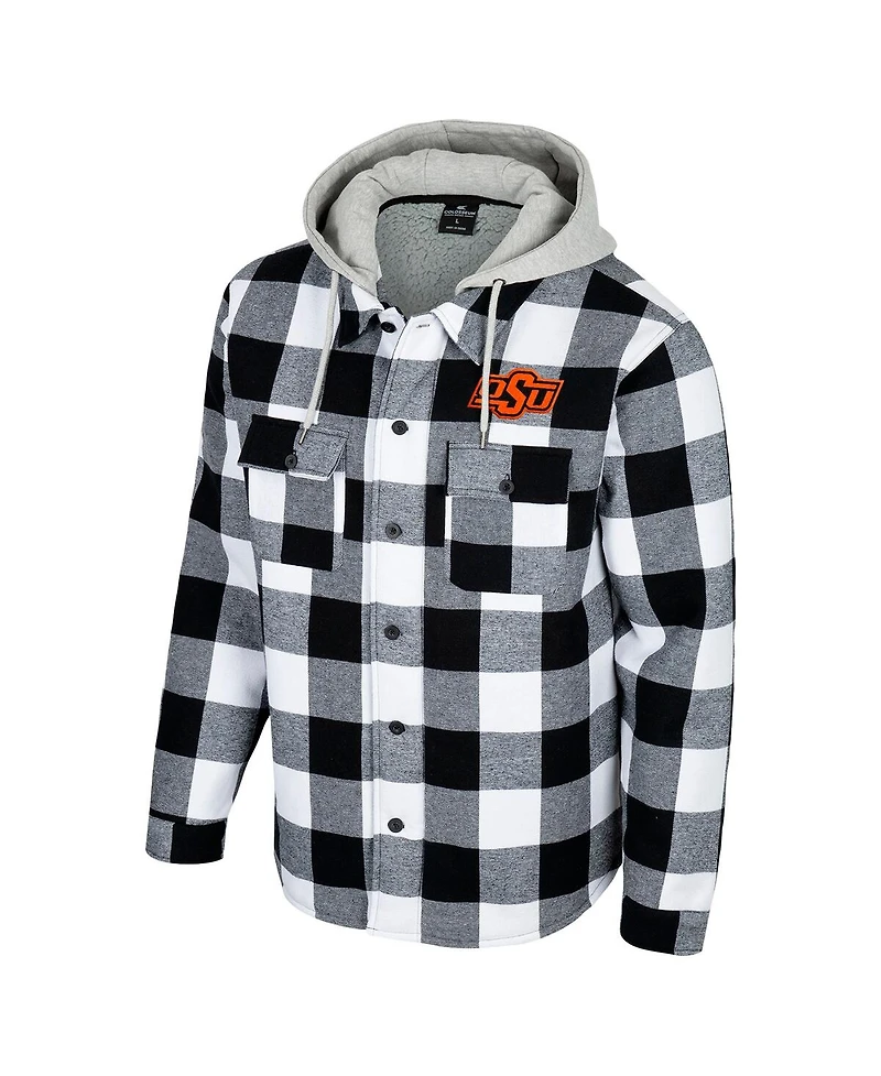 Colosseum Men's Black/White Oklahoma State Cowboys Buffalo Plaid Full-Zip Jacket