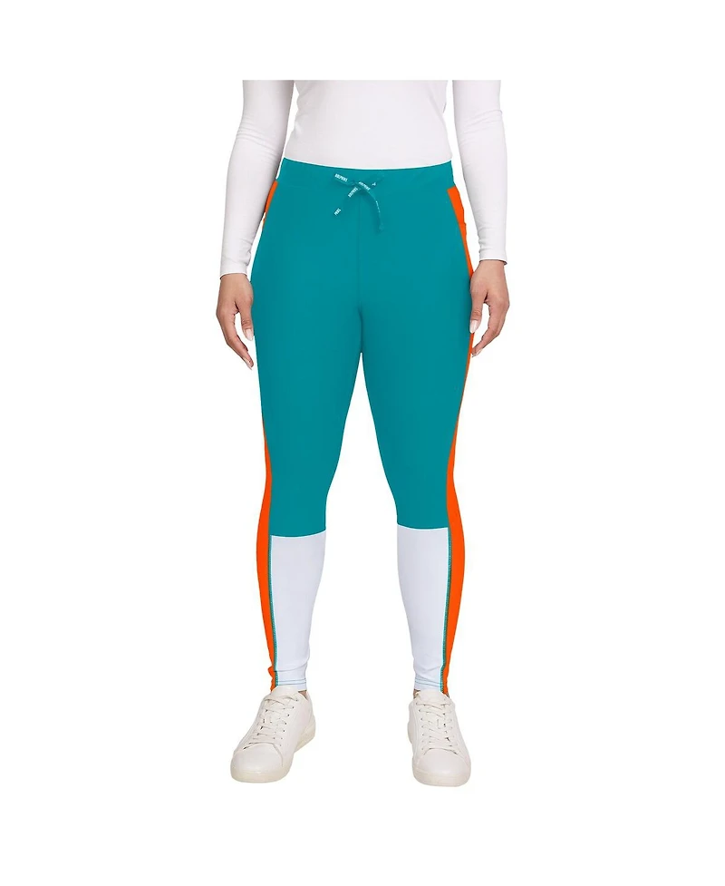 Wear By Erin Andrews Women's Aqua/Orange Miami Dolphins Color-Block Leggings