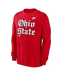 Nike Men's Scarlet Ohio State Buckeyes Old English Fleece Sweatshirt