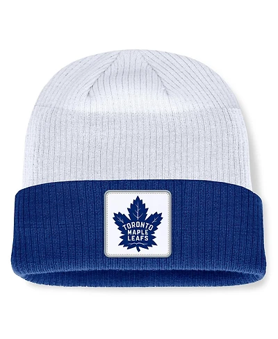 Fanatics Men's Blue/White Toronto Maple Leaf's Heritage Showboat Color-Block Cuffed Knit Hat