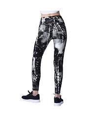 Msx by Michael Strahan Women's Black Detroit Lions Serena Tie-Dye Leggings