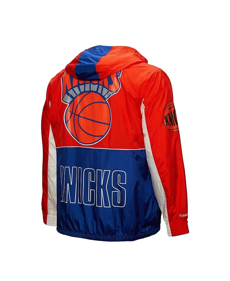 Mitchell & Ness Men's Blue New York Knicks Hardwood Classics Big Shot Premium Full-Zip Windbreaker Jacket