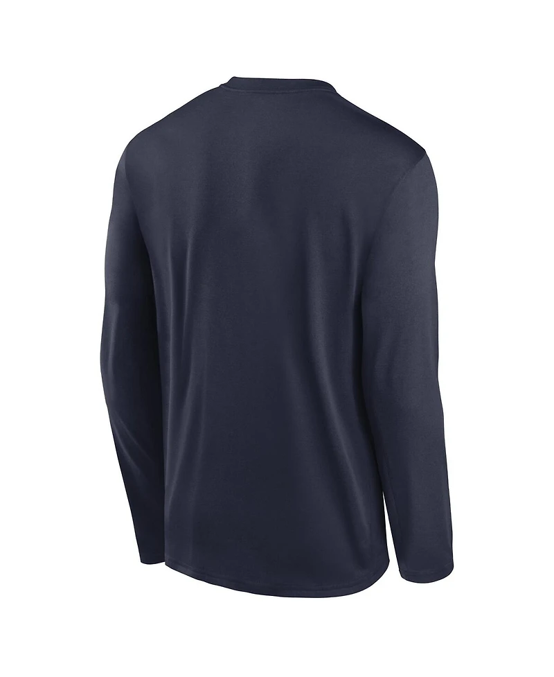 Jordan Men's Navy Michigan Wolverines 2024 On-Court Basketball Practice Legend Performance Long Sleeve T-Shirt