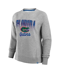 Fanatics Women's Heather Gray Florida Gators Training Camp Hit Hard Fleece Pullover Sweatshirt