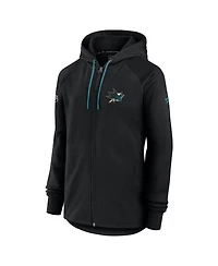 Fanatics Women's Black San Jose Sharks Authentic Pro Rink Fleece Full-Zip Jacket