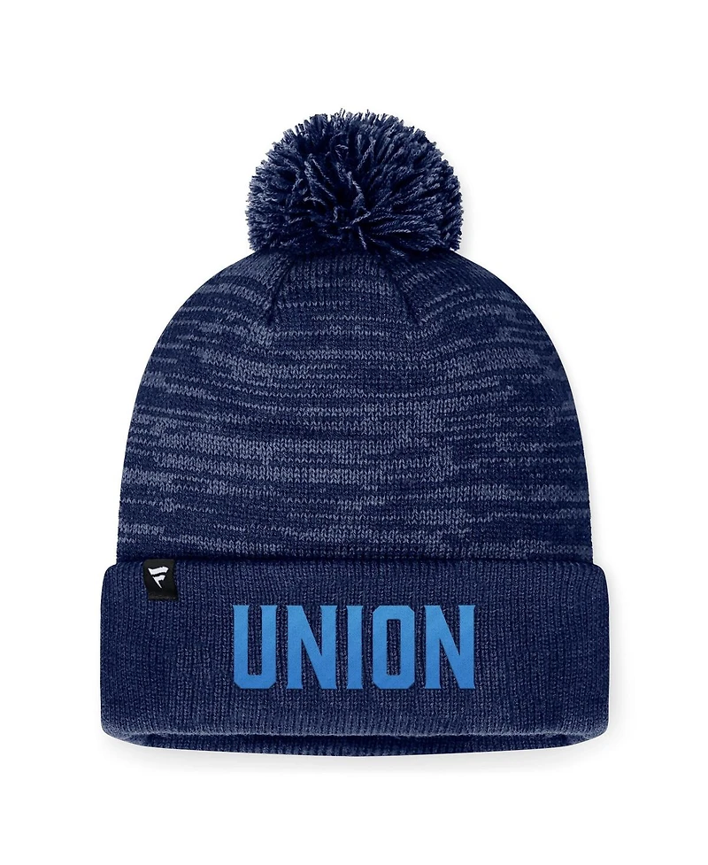 Fanatics Men's Heather Navy Philadelphia Union Low Key Cuffed Knit Hat with Pom