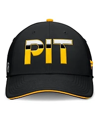 Fanatics Men's Black/Gold Pittsburgh Penguins Authentic Pro Rink Team Code Flex Hat