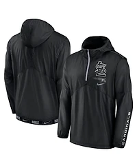 Nike Men's Black St. Louis Cardinals Authentic Night Game Performance Half-Zip Windbreaker