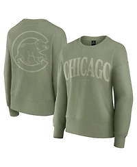 Fanatics Women's Green Chicago Cubs Elements Flow Pullover Sweatshirt