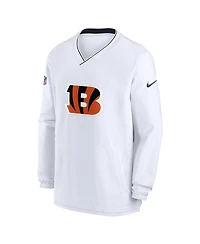Nike Men's White Cincinnati Bengals 2023/24 Sideline Repel V-Neck Long Sleeve Pullover Windshirt