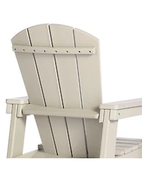 Kids 3-Piece Outdoor Hdpe Adirondack Chairs With Square Side Table Set