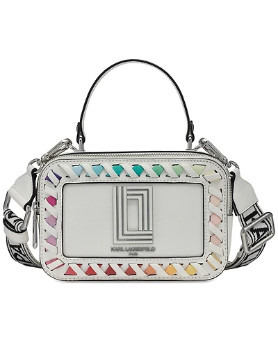 Karl Lagerfeld Paris Simone Camera Crossbody with Rainbow Stitching