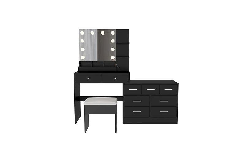 Makeup Vanity with Lights – Led Lighted Dressing Table Storage for Bedroom or Area