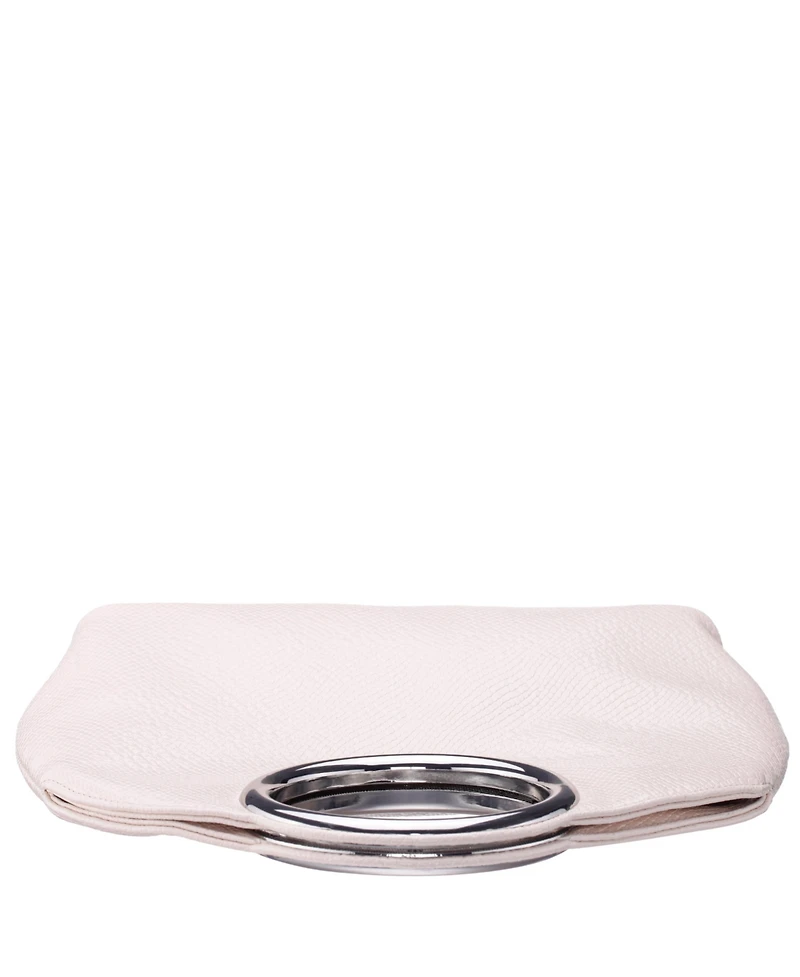 Nina Metal Handles Embossed Snake Hobo Bag