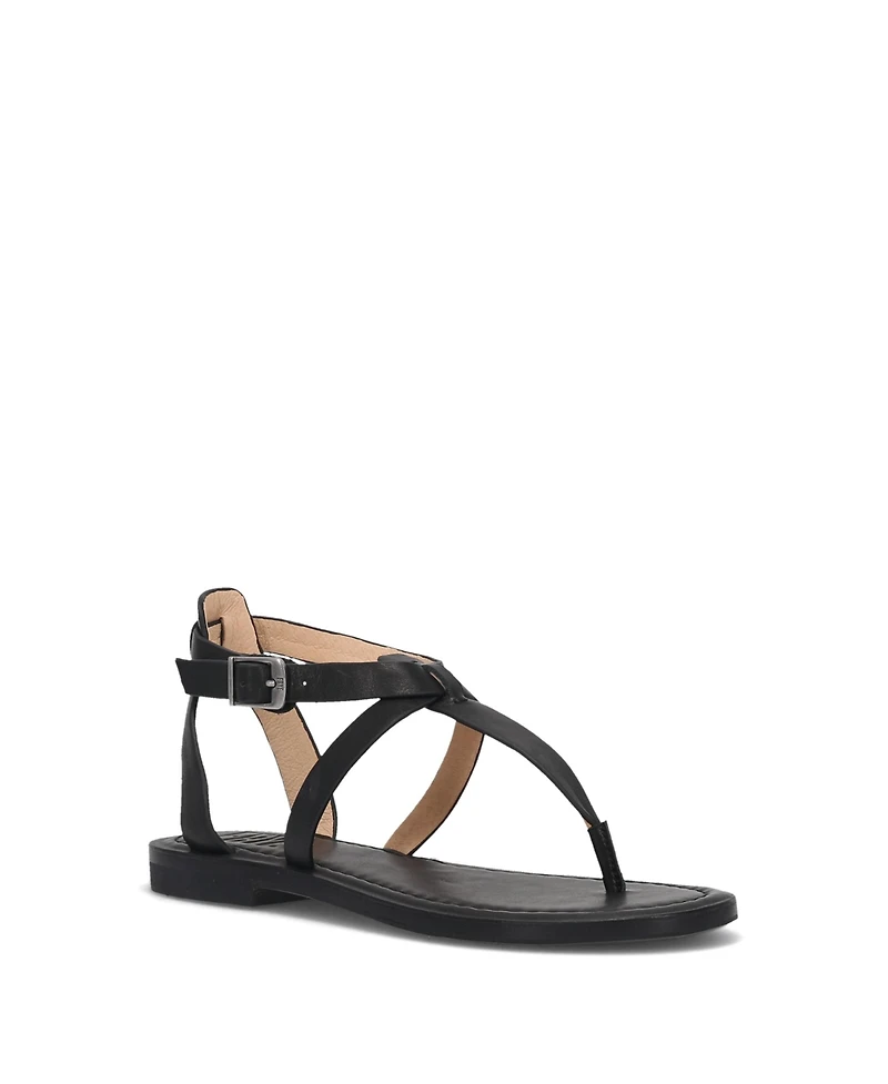Frye Women's Taylor Thong Leather Flat Sandals - Black