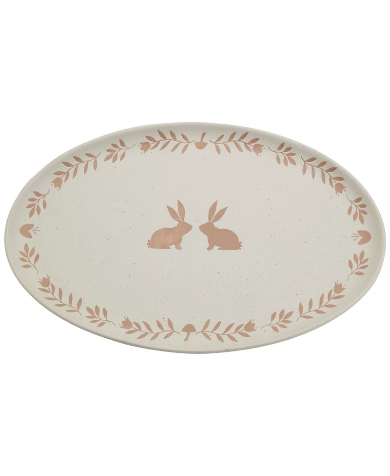 Haven 16" Easter Bunny Ceramic Oval Serving Platter