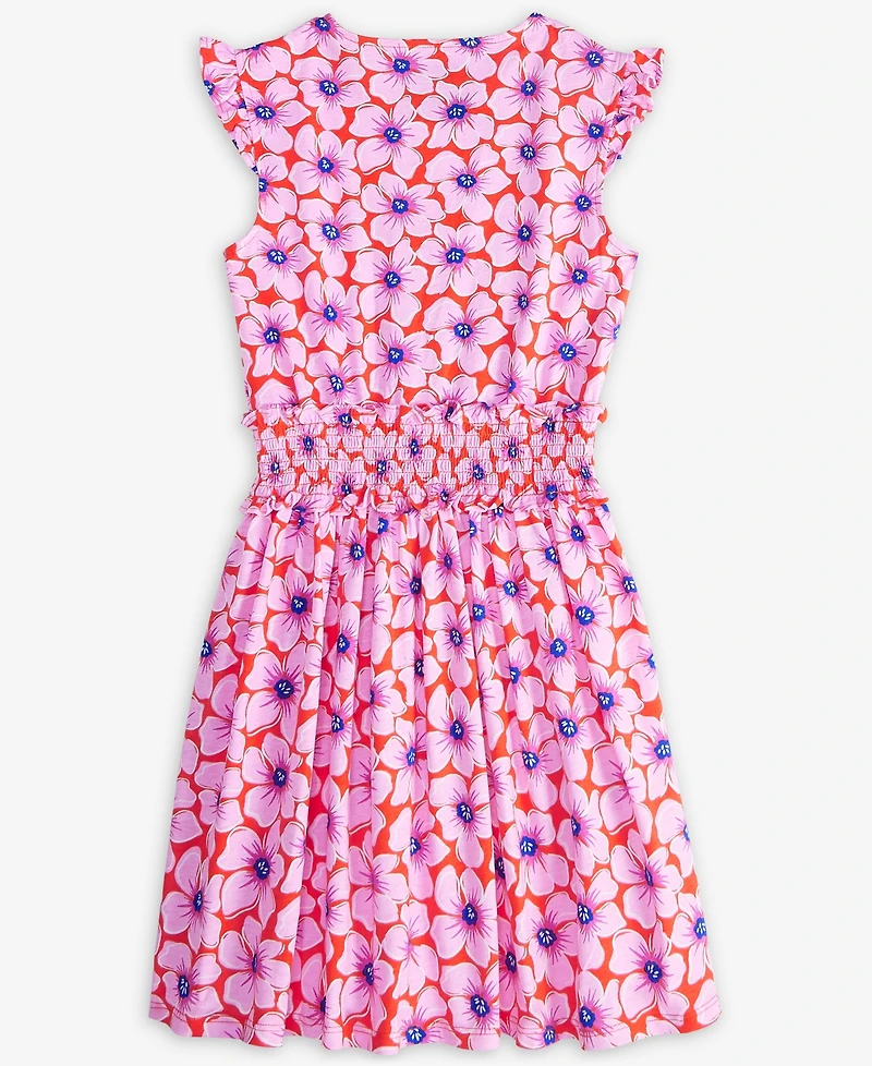 Big Girl Floral Smocked Jersey Cotton Dress, Exclusively at Macy's