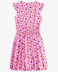 Big Girl Floral Smocked Jersey Cotton Dress, Exclusively at Macy's