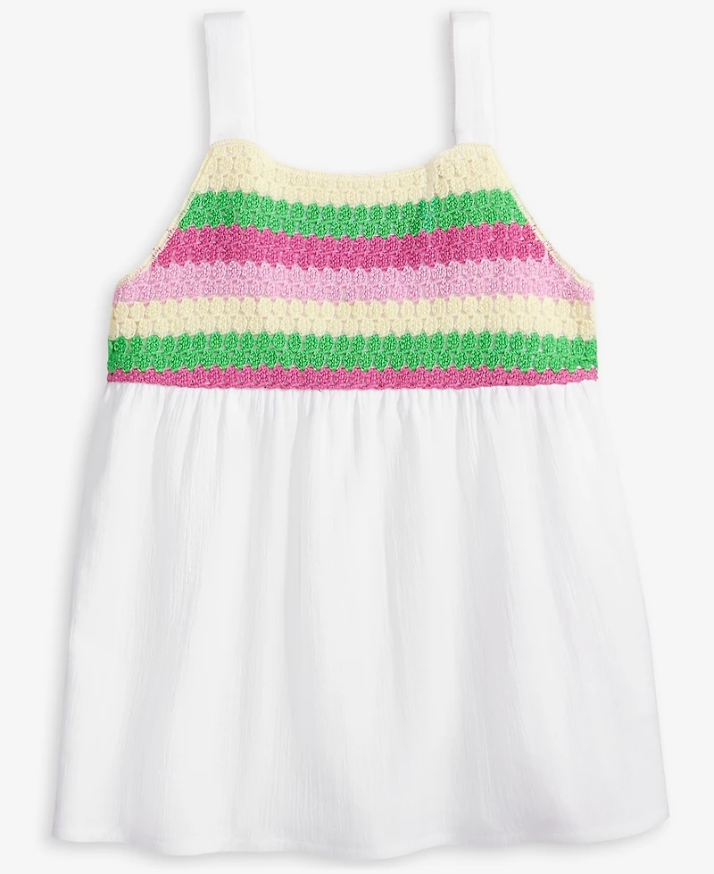 Epic Threads Little & Big Girls Cotton Multi Crochet Swing Tank Top, Exclusively at Macy's