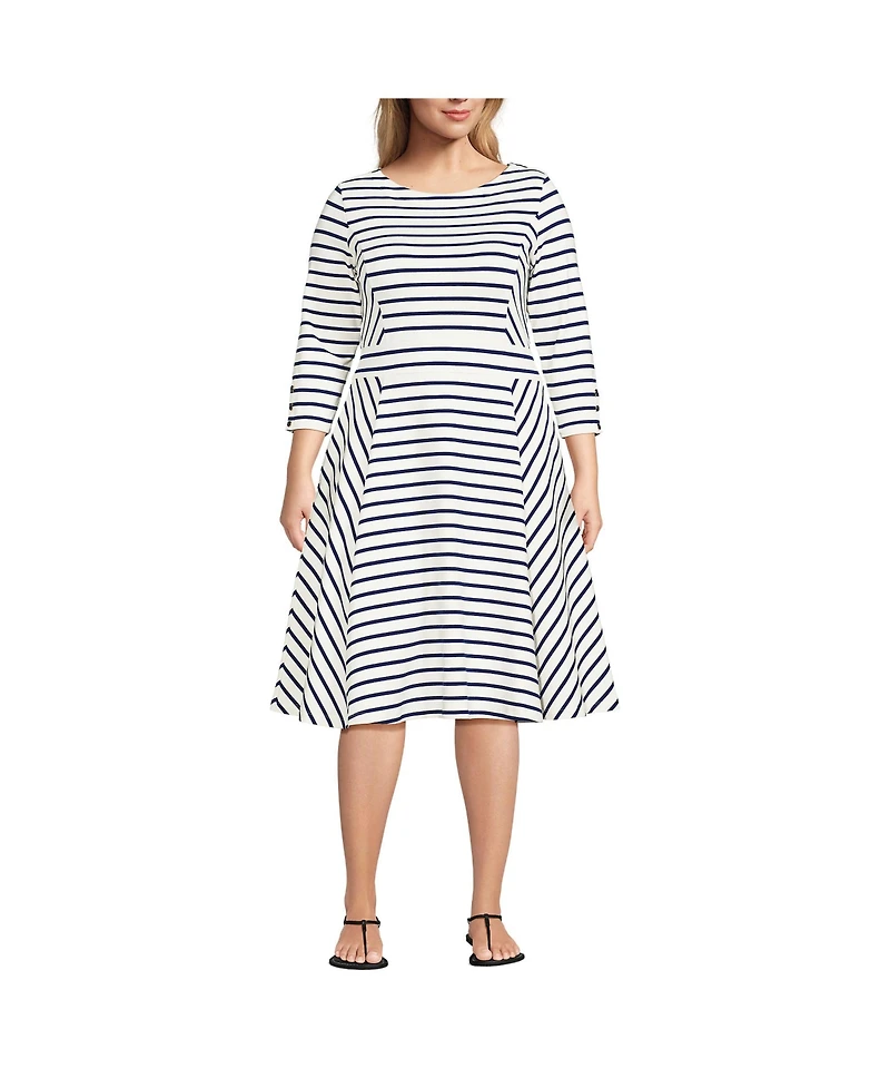 Lands' End Plus Starfish 3/4 Sleeve Dress