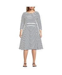Lands' End Plus Starfish 3/4 Sleeve Dress