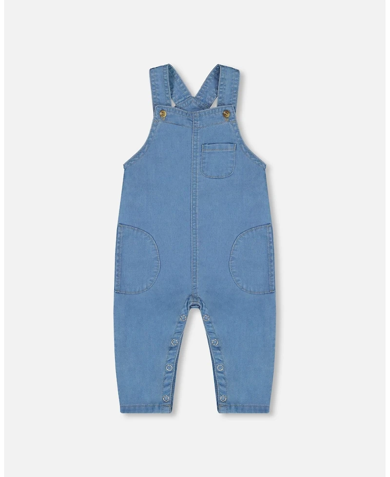 Deux par Deux Baby Boys Light Soft Denim Overalls Jeans Blue