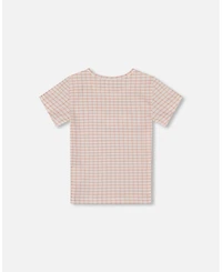 Deux par Big Girls Crinkle Top With Applique Light Old Pink