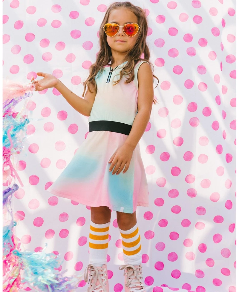 Deux par Toddler Girls Hooded Dress With Elastic Waist Multicolored Tie Dye - Toddler|Child