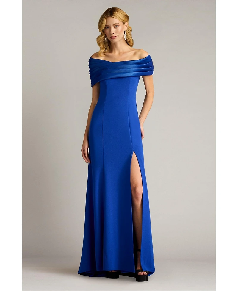 Tadashi Shoji Women's Dalton Contrast Off-Shoulder Gown
