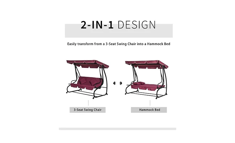 Outdoor Patio Swing Chair Comfortable Hanging Chair for Relaxation in Garden or Backyard