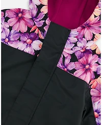 Deux par Deux Toddler Girls Mid-Season One-Piece Outerwear Black With Pink And Orange Flowers - Toddler|Child
